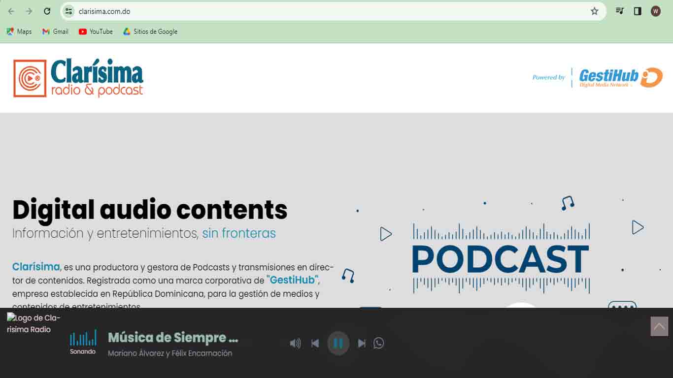 Web de Clarisima Radio