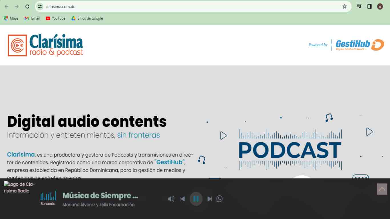Web de Clarisima Radio
